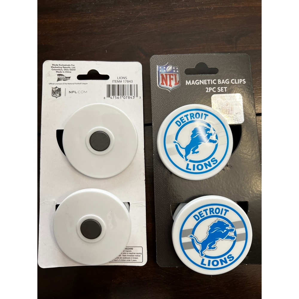 NWT Detroit Lions NFL 2 pack Coffee travel mug & Magnetic Bag Clips - Picture 4 of 4